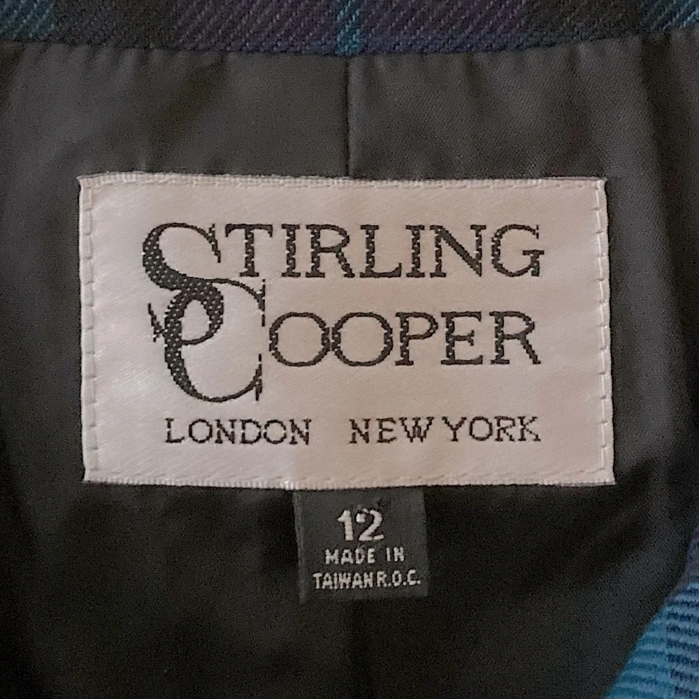 ⭐️ Vintage Stirling Cooper Plaid Button Down Blazer Size 12 - Picture 9 of 13